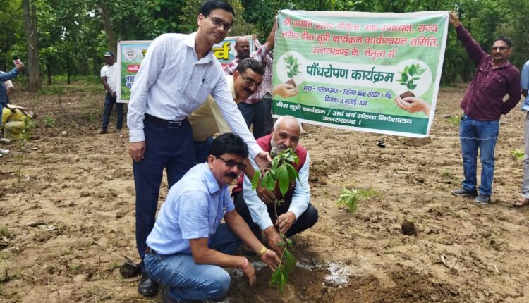 Vice President Jyoti Prasad Gairola planted saplings on the occasion of Harela festival under the leadership of Uttarakhand government.