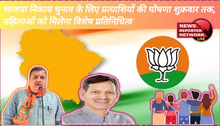 Announcement of candidates for BJP civic elections by Friday, women will get special representation