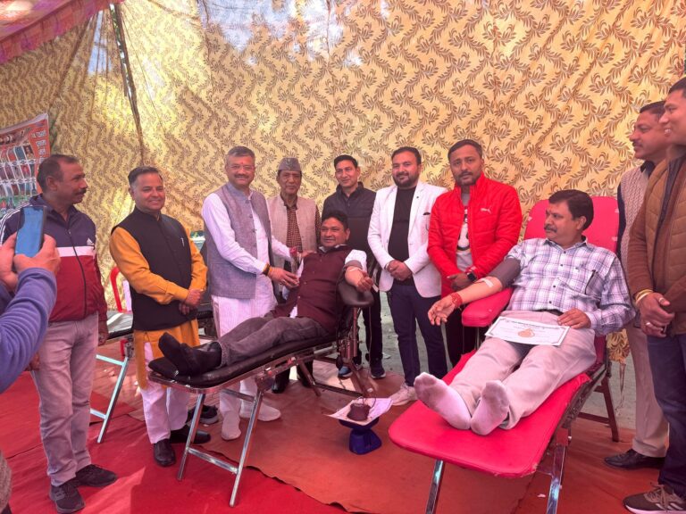 Organizing a blood donation camp as a tribute to the brave soldiers martyred in the Pulwama attack on 14 February
