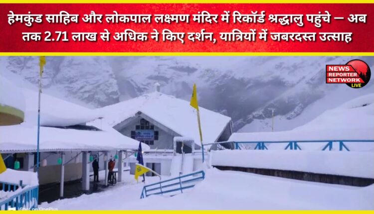 Record number of devotees visited Hemkund Sahib and Lokpal Laxman Temple – over 2.71 lakh have visited so far, with tremendous enthusiasm among pilgrims.