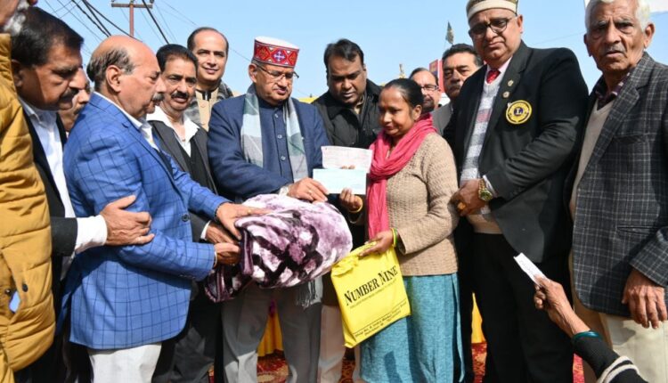 Cabinet Minister Ganesh Joshi distributed blankets to the needy at the blanket distribution program.