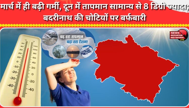 Heat increased in March, with temperatures in Dehradun 8 degrees above normal; snowfall on the peaks of Badrinath.