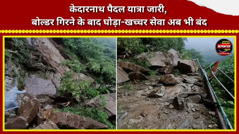 Kedarnath trek continues; horse and mule services remain suspended following boulder fall.