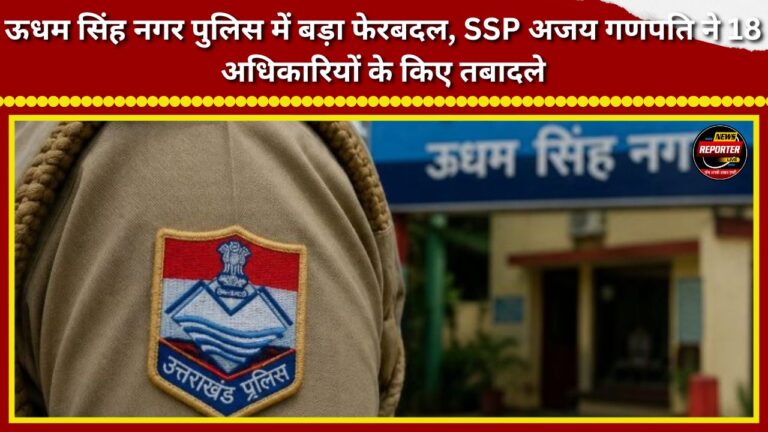 Major reshuffle in Udham Singh Nagar Police; SSP Ajay Ganpati transfers 18 officers.