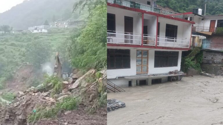 Traffic halted on Yamunotri Highway due to landslide; rising water levels raise concerns in Syanachatti.