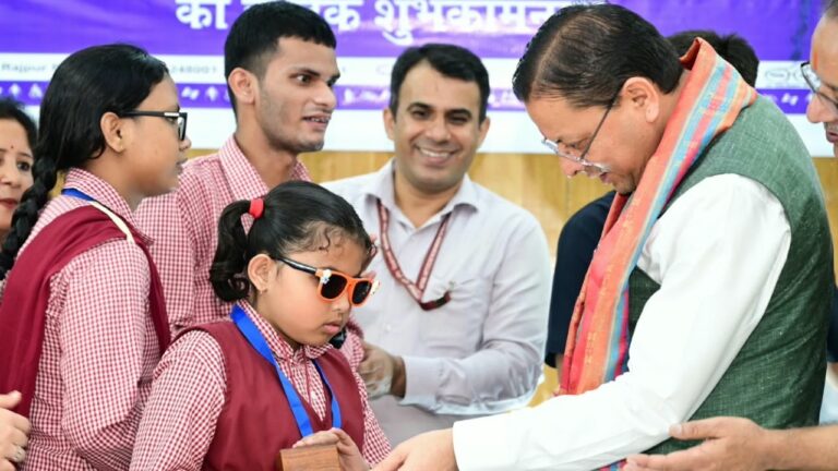 Prayers offered at Yamunotri Dham on CM Dhami's birthday; he celebrated the occasion with differently-abled children.