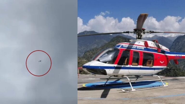 A helicopter returning from Badrinath to Dehradun has crashed on Hathi Parvat; 6 people, including the pilot, were on board.