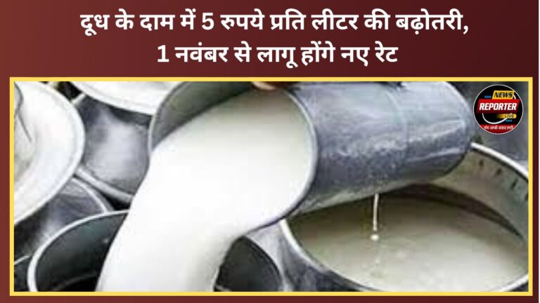 Milk prices increased by Rs 5 per litre; new rates to come into effect from November 1.