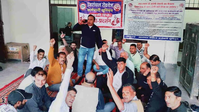 Roadways employees launch a protest, announcing a phased agitation over several demands, including a salary of Rs 30,447.
