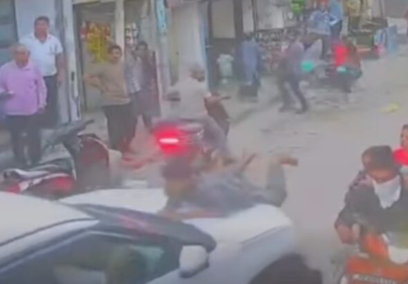 Uproar in Ludhiana following a collision between a car and an e-rickshaw; the car dragged a man—who had fallen onto its bonnet—for half a kilometer.