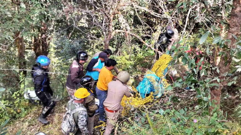 Bear menace in Tehri and Chamoli: Four houses damaged in Tola village over three days; bear rescued after getting trapped in a wire fence in Kurad.